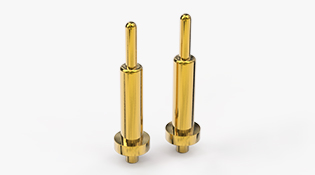POGO PIN DIP式：電鍍黃銅Au3u，電壓5V，電流1A，工作行程1.0mm:40±15gf，彈力10000次+，工作溫度-30°~85°