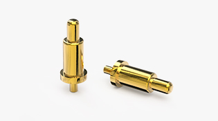 POGO PIN DIP式：電鍍黃銅Au3u，電壓5V，電流1A，工作行程0.5mm:40±15gf，彈力10000次+，工作溫度-30°~85°