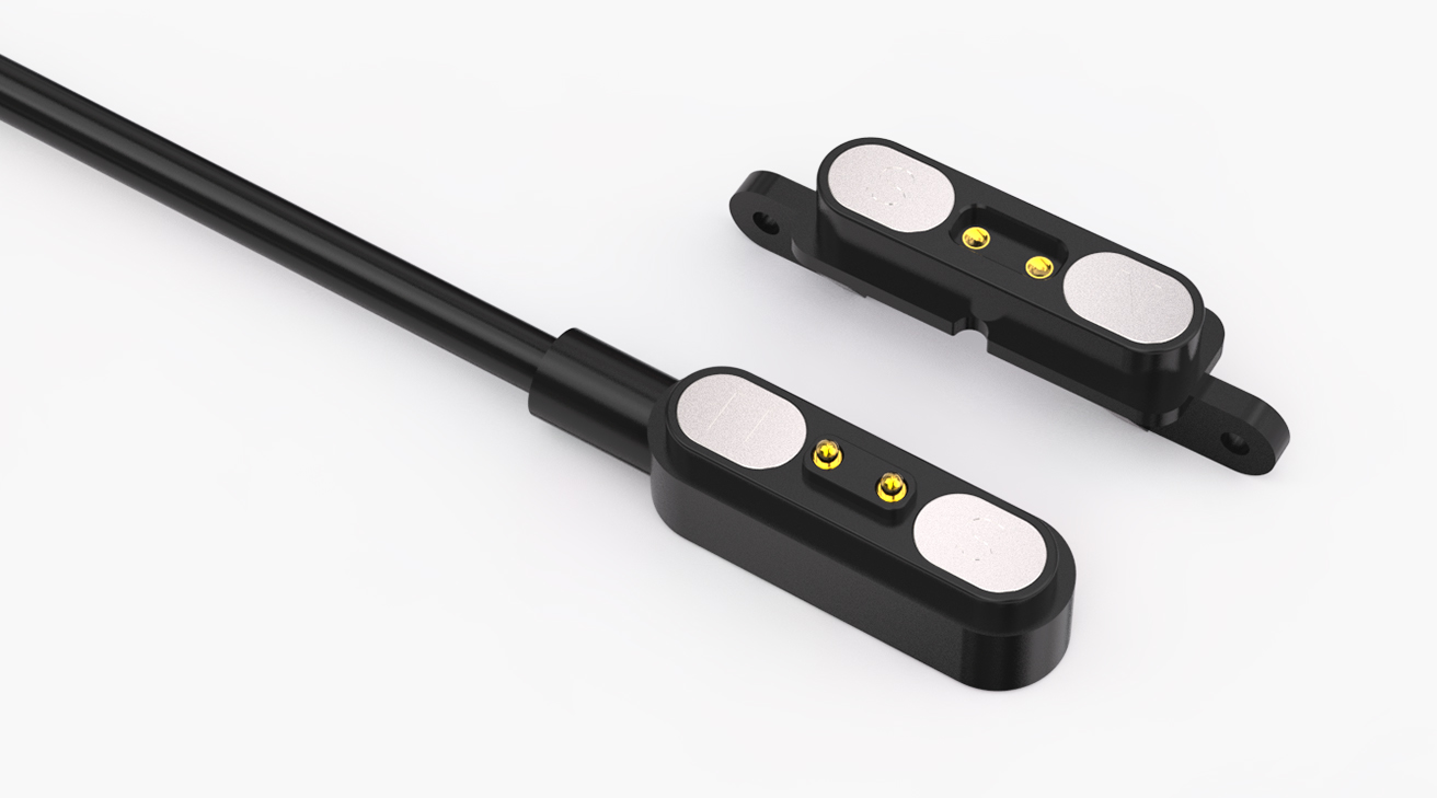 磁吸數(shù)據(jù)線 HT磁性系列：2PIN，電鍍黃銅Au5u，電壓12V，電流3A，工作行程1.0mm:40±20gf，工作溫度-40°~85° 