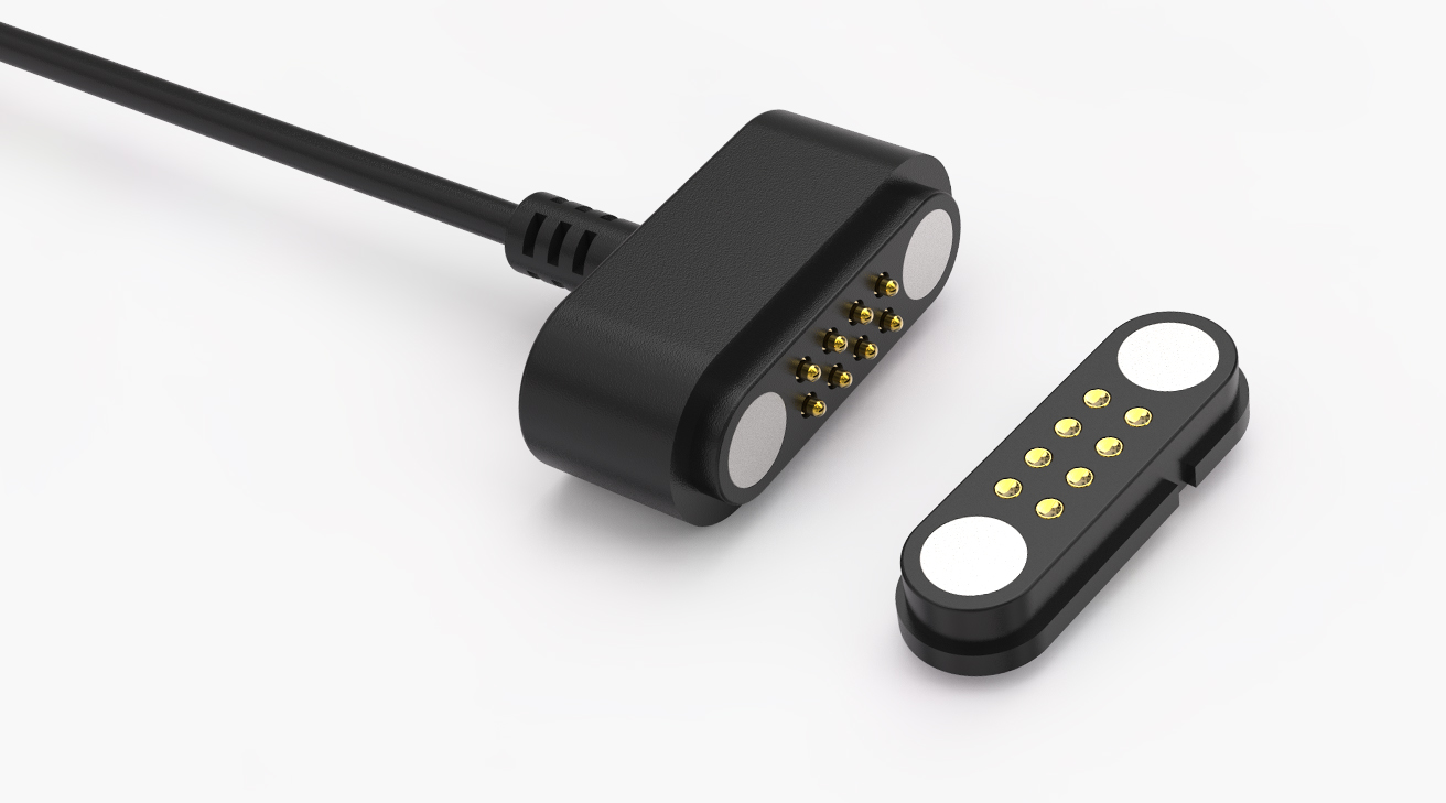 磁吸數(shù)據(jù)線 HT磁性系列：8PIN，電鍍黃銅Au3u，電壓5V，電流2A，工作行程1.0mm:50gfMax，彈力壽命10000次+，工作溫度-30°~85° 