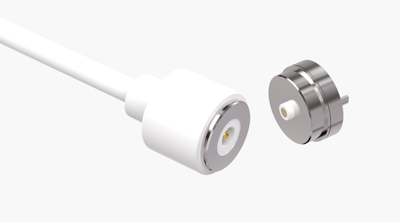磁吸數(shù)據(jù)線 圓形磁性系列：2PIN，電鍍黃銅Au5u，電壓5V，電流3A，工作行程0.8mm:60gfMax，彈力10000次+，工作溫度-30°~85° 